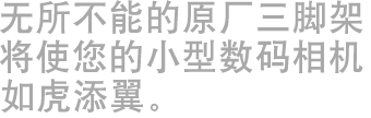 无所不能的原厂三脚架将使您的小型数码相机如虎添翼。